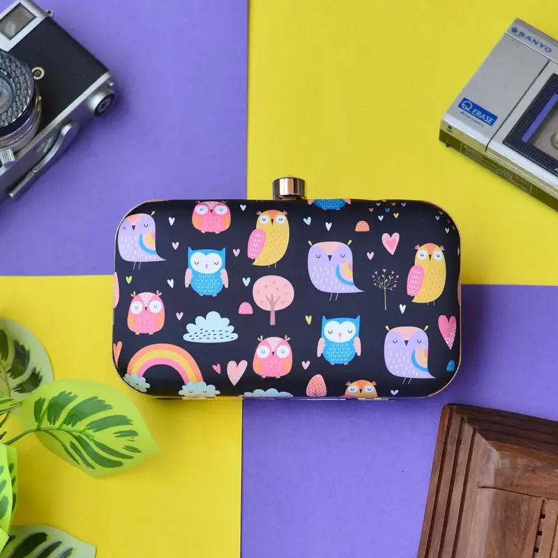 Women Owl Printed Clutch