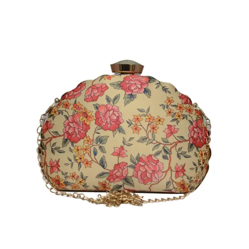 Women Floral Printed D-shape Clutch