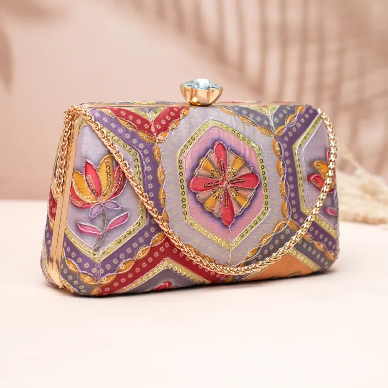 Woman Lavender Mandala Bloom Clutch