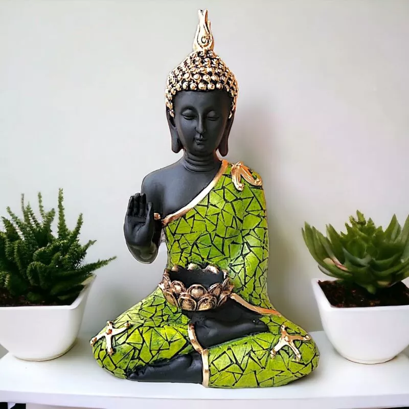 Big Meditating Buddha Statue Showpiece with Tea Light Candle Holder Home Decor - Office Decor - Gifting