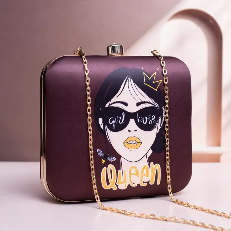 Women Girl Boss Printed Clutch