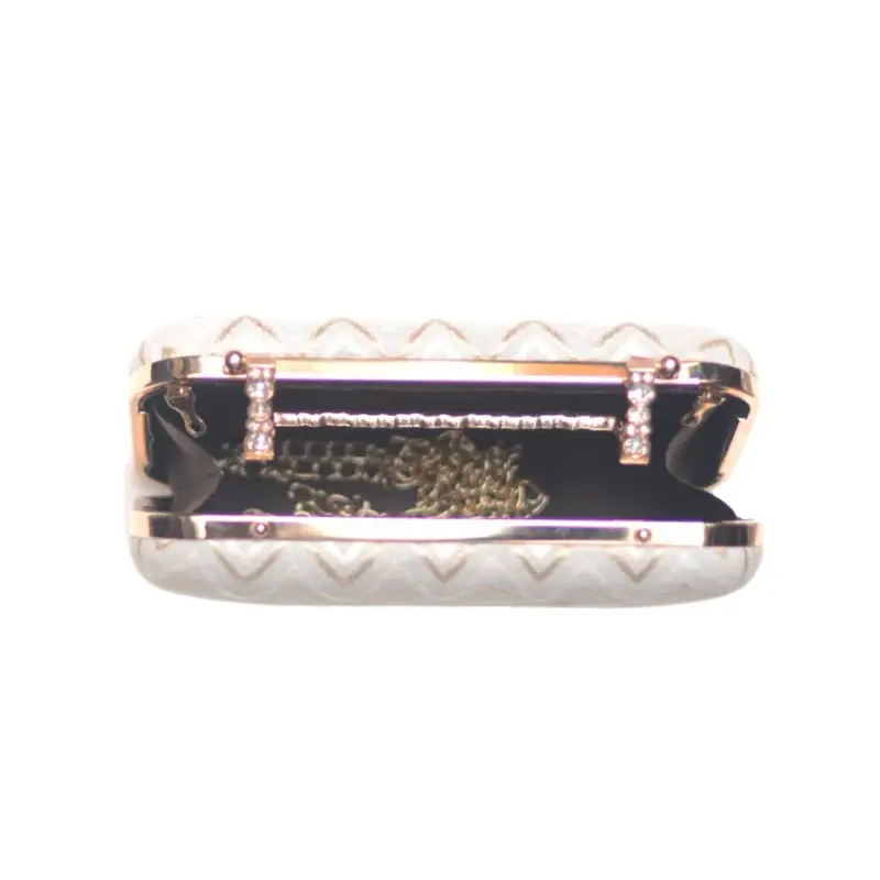Women White Embroidery Party Clutch