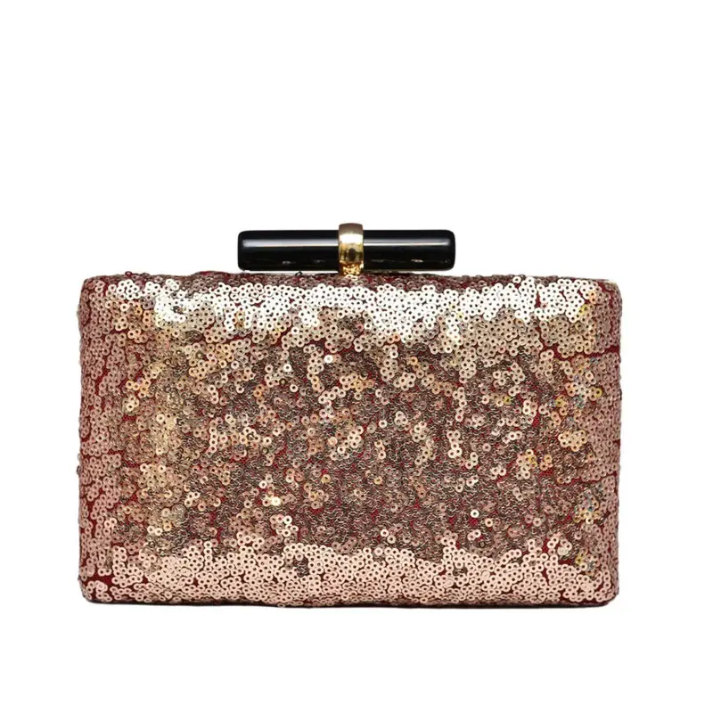 Women Bronze Sequins Clutch