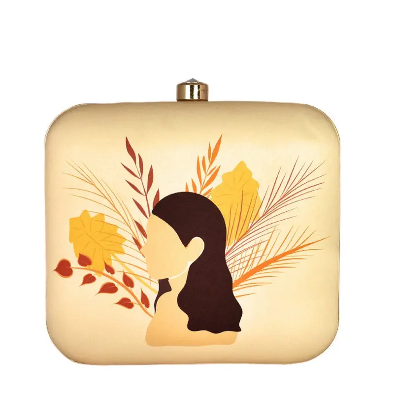 Women Elegant Woman Portrait Printed Clutch
