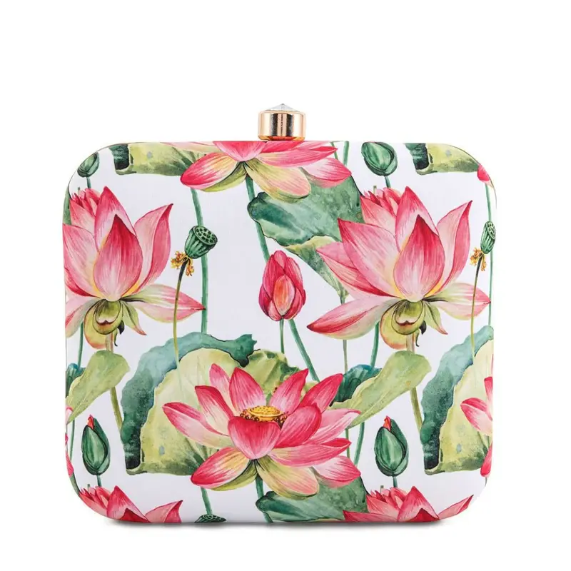 Women Lotus Printed Clutch