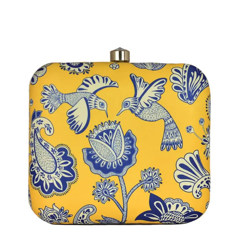 Women Blue Floral Printed Clutch