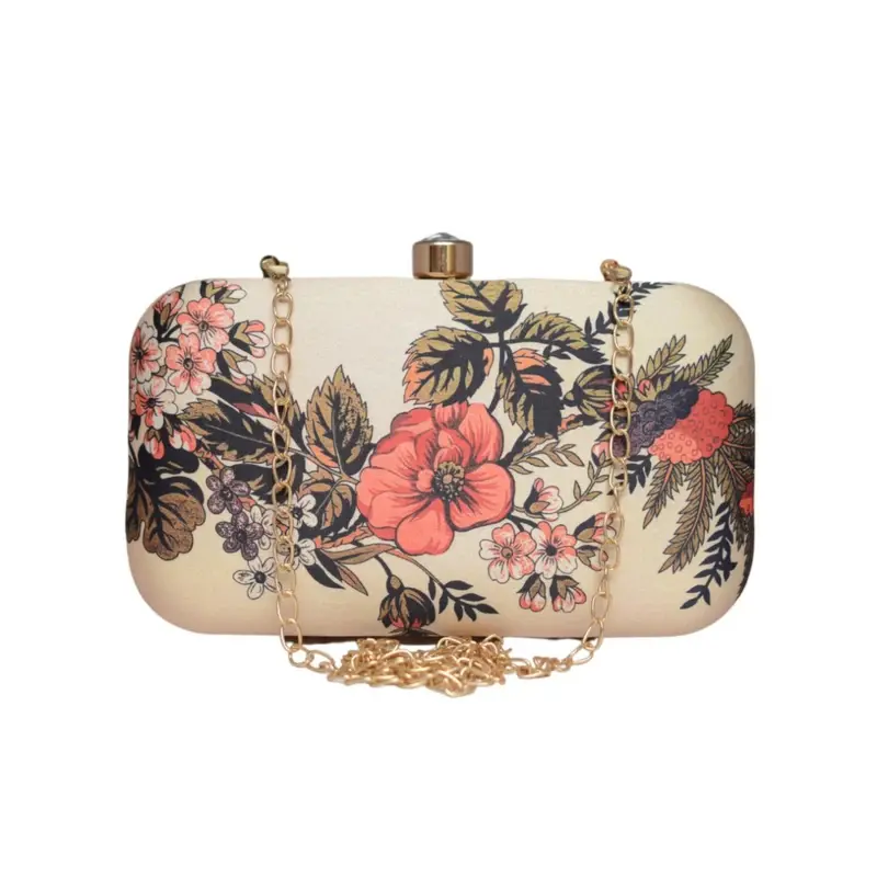 Women Red Floral Printed Clutch
