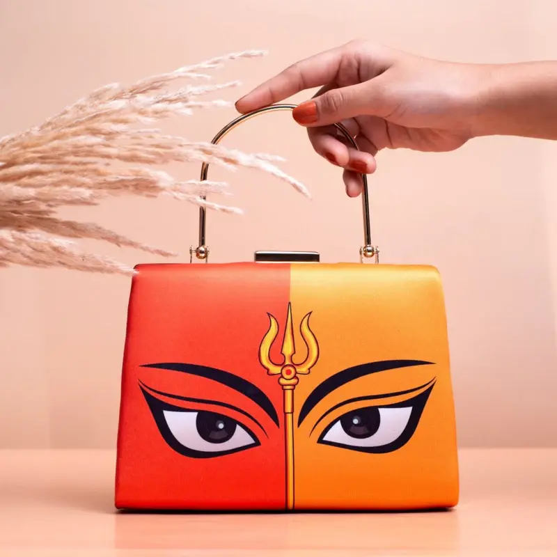 Women Multicolor Durga Printed Clutch