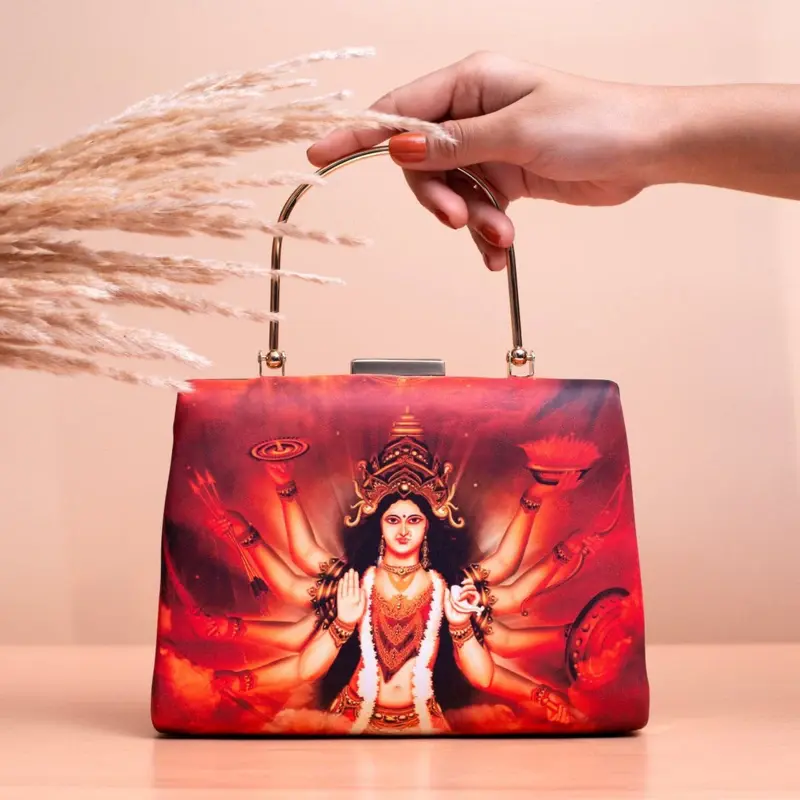 Women Goddess Durga Printed Clutch