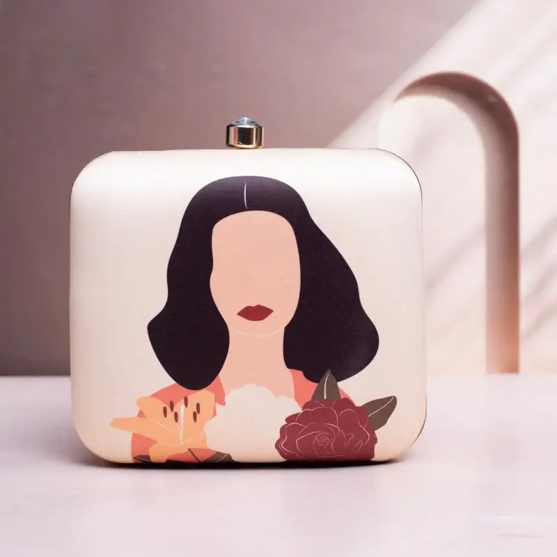 Swanky Women Portrait Printed Clutch