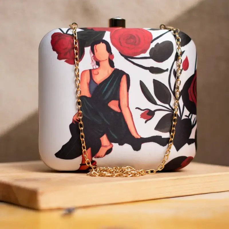 Women Portrait Printed Clutch