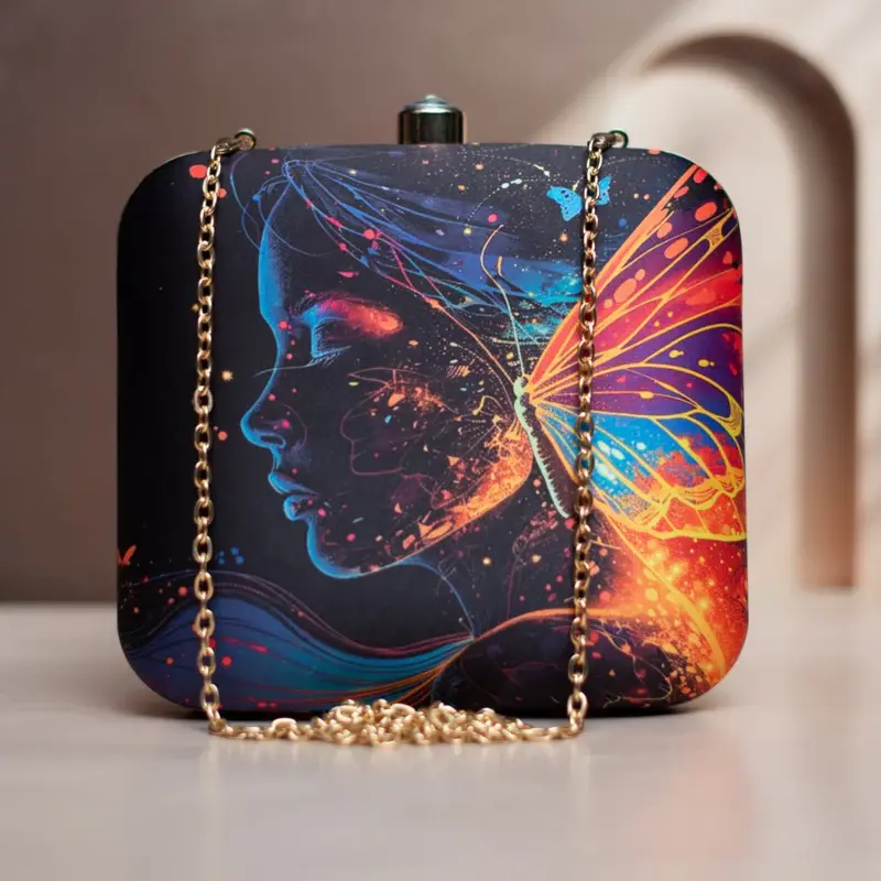 Women Multicolored Butterfly Women Printed Clutch