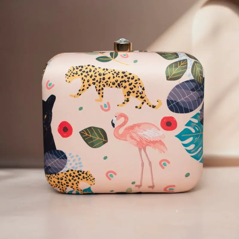 Woman Animal Printed Clutch