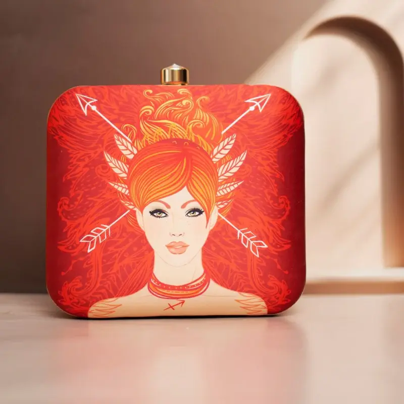 Women Sagittarius Sun Sign Customized Clutch