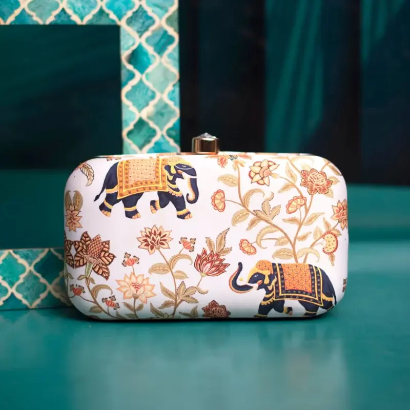 Women Elephant Printed Clutch
