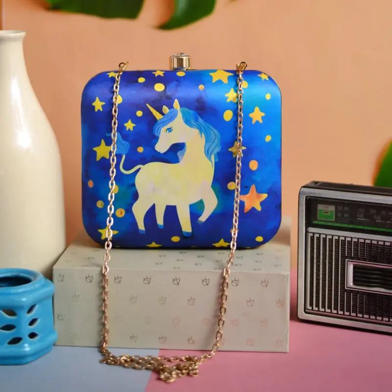 Women Unicorn Printed Clutch