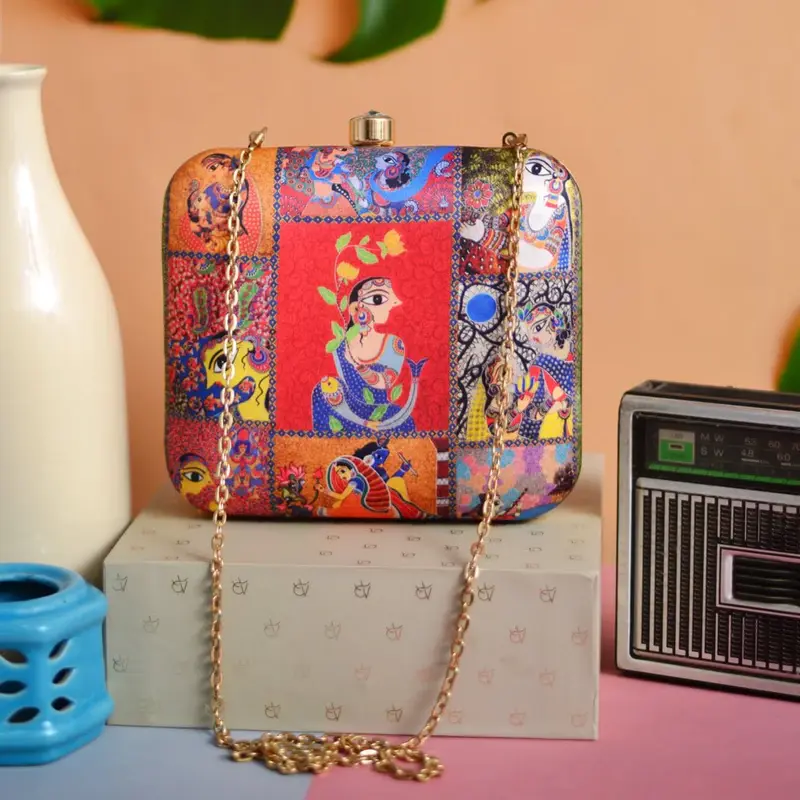 Women Madhubani Printed Clutch