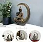 Antique Big Meditating Moon Buddha Statue Showpiece for Home Decor - Living Room - Office - Gifting - Lord Buddha Idol Polyresin Decorative Figurine