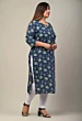 Women Plus Size Blue Pure Cotton Printed Straight Kurta