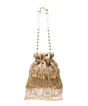Yellow Pearl Golden Bridal Party Wear Potli Bag