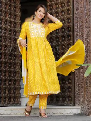Embroidered Kurta set for Women Party Wear