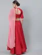 Red & Pink Dobby Woven Design Lehenga Choli With Dupatta Set